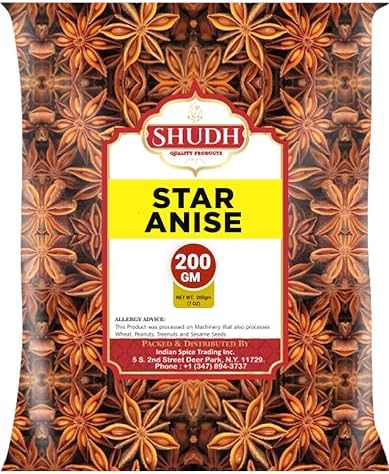 STAR ANISE WHOLE 200 gm (7 oz) | Seeds Pods ~ All Natural | Vegan | Gluten Friendly | NON-GMO | Whole Chinese Anise Star Pods Sun Dried Spice, Anis Estrella/Badian Khatai/ Illicium Verum, Widely Used for Baking, Cooking, and Tea.