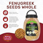 Fenugreek Seeds 5LB Bulk Jar - All Natural, Gluten Friendly, Methi seeds, Trigonella foenum graecum by Spicy World