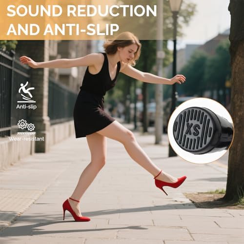 Heel Caps for High Heels, 10 Pairs Round High Heel Replacement Protectors and Heel Covers, 5 Sizes Anti-Slip Noise-Reducing Stiletto Heel Stoppers for Grass, Wedding, Gravel, Outdoor Use
