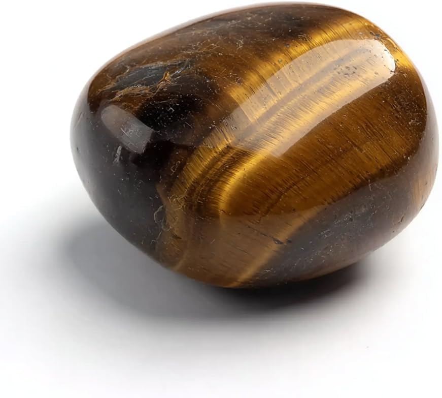 Super Large Polished Tigers Eye Healing Crystal Stone – 1 Pc 1.2" Worry Stone for Anxiety, Pocket Palm Gemstone, Handpicked Natural Tumbled Rock for Meditation, Reiki, Chakra, Home Decor