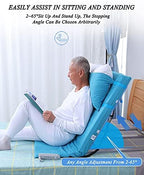 Electric Adjustable Bed Backrest，Adjustable Electric Incline Bed Rest Aid, Assist for Disabled, Sit Up or Reclined Position, 2-65° Angle Adjustment, Breathable & Comfortable, Blue