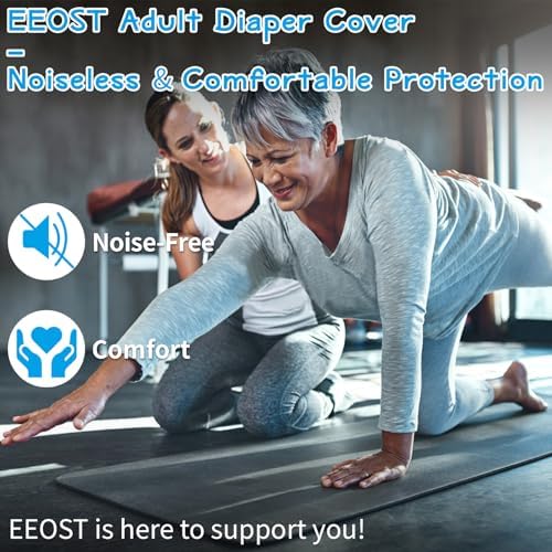Adult Diaper Cover, Leakproof Waterproof Reusable Plastic Pants– Noiseless & Comfortable Protection for Men and Women