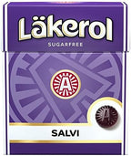 24 Boxes x 25g of Läkerol Salvi - Original - Swedish - Sugar Free - Salmiak - Licorice - Salmiac - Liquorice - Pastilles - Lozenges - Drops - Dragees - Candies - Sweets