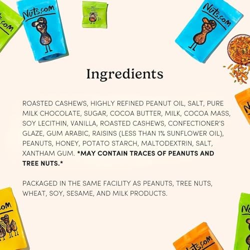 Nuts.com – Sweet and Salty Gift Tray for Father's Day & Festive Gifts — Healthy Snack Sampler Box, 1.25 Lbs of Roasted Cashews, Peanuts, Chocolate-Covered Raisins