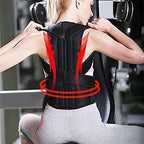 Corrector Men and Women Full Back Support,Straightener Scoliosis Brace Spine Corset Shoulder Therapy Body Shaping Belt,Black-Medium,Black-Medium