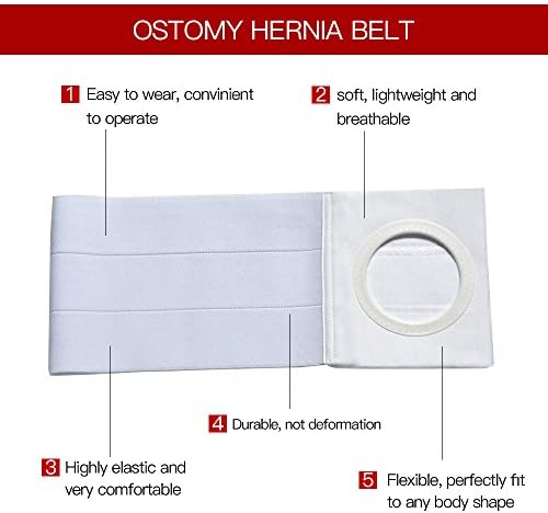 Men Or Women Medical Ostomy Belt Ostomy Hernia Support Belt Abdominal Stoma Binder Brace Abdomen Band Stoma Support (Hole 3.14") for Colostomy Patients to Prevent Parastomal Hernia Stoma Opening (S)