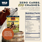 Wild Society - Caveman Eats - Grass Fed Ribeye Steak Slices - 95g Protein - Only Steak & Salt - 2 Ingredients - Air dried Beef Jerky Carnivore Snacks Crisps - Sugar Free, Gluten Free, Keto, Paleo (5oz)