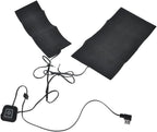 USB Electric Heating Pad Set 5V 2A Adjustable Temperature Fiber Heating Pad with LED Indicators for Cold Weather Outdoor Use(Black)