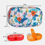 Serfeymi Weekly Travel Pill Organizer 2 Times A Day AM PM Upgraded Rainbow Pill Box 7 Day with Portable Zipper Canvas Pill Case, Medicine Organizer for Pills, Vitamins, Fish Oils - Bloom 01