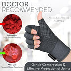 Medipaq Anti-Arthritis Gloves with Extra Grip for Men & Women - Fingerless Compression Gloves - Relieve Arthritis Pain
