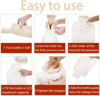 WUWEOT Set of 2 Hot Water Bottle with Soft Cover, 2 Liter Rubber Water Pad, Hot Compress Bag and Cold Therapy Bag for Headaches, Cramps, Arthritis, Back Pain, Sore Muscles, Pain Relief, Neck
