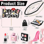 Chunful 9 Pcs Makeup Cake Topper Makeup Birthday Party Decorations 3D Resin Cosmetics Lipstick Perfume Bottle Eye Shadow Blush Make up Cake Decoration for Bridal Shower Bachelorette Women Spa Birthday
