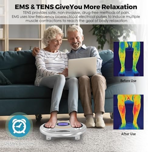 OSITO Foot Circulation Stimulator, Improves Foot Circulation, EMS Foot Massager & Body Therapy Machine, Relieves Body Pain, Neuropathy, RLS, Plantar Fasciitis