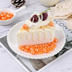 Orange Sprinkles, 7.8oz Edible Pearl Sprinkles for Cake Decorating, Sugar Candy Pearls for Baking, Cookie Decorations & Cupcake Topper, Wedding Party Halloween Supplies (Pumpkin Orange)