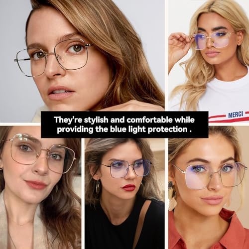 Dollger Blue Light Blocking Glasses women Anti Glare UV Filter Computer Gaming Glasses Retro matal square Eyeglasses Frame