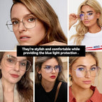 Dollger Blue Light Blocking Glasses women Anti Glare UV Filter Computer Gaming Glasses Retro matal square Eyeglasses Frame
