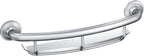 Moen Chrome Bathroom Safety 16-Inch Screw-in Curved Shower Grab Bar with Built-in Shelf for Storage, LR2356DCH