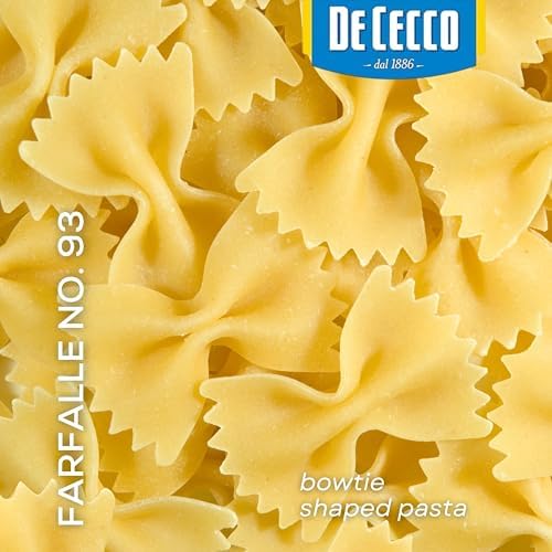 De Cecco Farfalle No. 93 Pasta, 16 Oz, Authentic, Slow Dried, Made with Durum Wheat, Versatile Pasta for Sauces & Recipes, Made in Italy