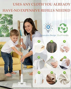 Convenient Any Cloth Changing Mini Lazy Snap Grip Mop Wet and Dry Click on Automatic Gripping Zero Touch for Home Use Portable Quick Small Cleaning Clip Set Hands Free Dust Kitchen Floor