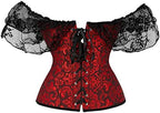 SHYMMUO Corset Top for Women Renaissance Steampunk Bustier Top Sexy Lace Up Corset Top Festival Pirate Halloween Costume