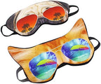 (Pack of 2) 3D Cat Dog Animal Sleep Eye Mask Night Shades for Sleeping Travel Home Office Funny Blindfold for Girls Kids Men Women
