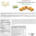 Tafe Sugar Free Assorted Baklava Gift Box - No Added Sugar Diabetic Friendly Snacks - Premium Turkish Pastry with Pistachio & Cashew - Authentic Mediterranean Dessert - 8.82 oz (250g)