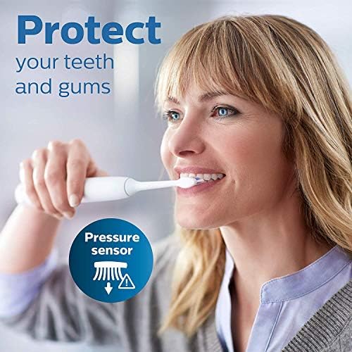 Philips Sonicare ProtectiveClean 6100 Rechargeable Electric Toothbrush, with Pressure Sensor, 3 Cleaning Modes, SmarTimer and QuadPacer, 14-Day Battery Life, Travel Case, Navy Blue, Model HX6871/49