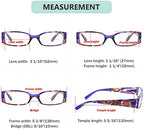 Eyekepper 4-Pack Beautiful Colors Spring Hinge Rectangular Reading Glasses +1.25