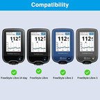 PU Leather Protective Case for Freestyle Libre 3 2 / Libre Reader, Lightweight Shockproof Diabetic Storage Carrying Case with Carabiner Clip and Handle (Black)