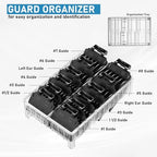 Clipper Guards Set with Organizer, Professional Hair Cutting Guides Replacement Compatible with Most Wahl Clippers - 1/16" to 1", 14 Piece Black