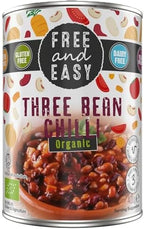 Free & Easy - Organic Three Bean Chilli Ready Meal - 400g