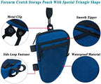 Forearm Crutch Bag Lightweight and Waterproof Forearm Crutch Accessories Storage Pouch with Triangle Shape, Universal Crutch Accessories Bag with Mesh Pocket to Organize Daily Essentials (Blue)