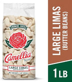 Camellia Brand Dried Large Lima Beans – Premium White Butter Beans for Southern Cooking, Soups, Stews & Casseroles – Non-GMO, Gluten-Free, Vegan, Vegetarian, High Protein, High Fiber, 1 Pound (Pack of 6)