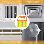 Geiserailie 2 Pcs Window Venetian Blind Cleaner Duster Tool Washable 7 Fingers Dusting Cleaner and Air Vent Shutter Brush Blinds Air Conditioner Fan Duster Dirt Housekeeping Tool (Orange Handle)