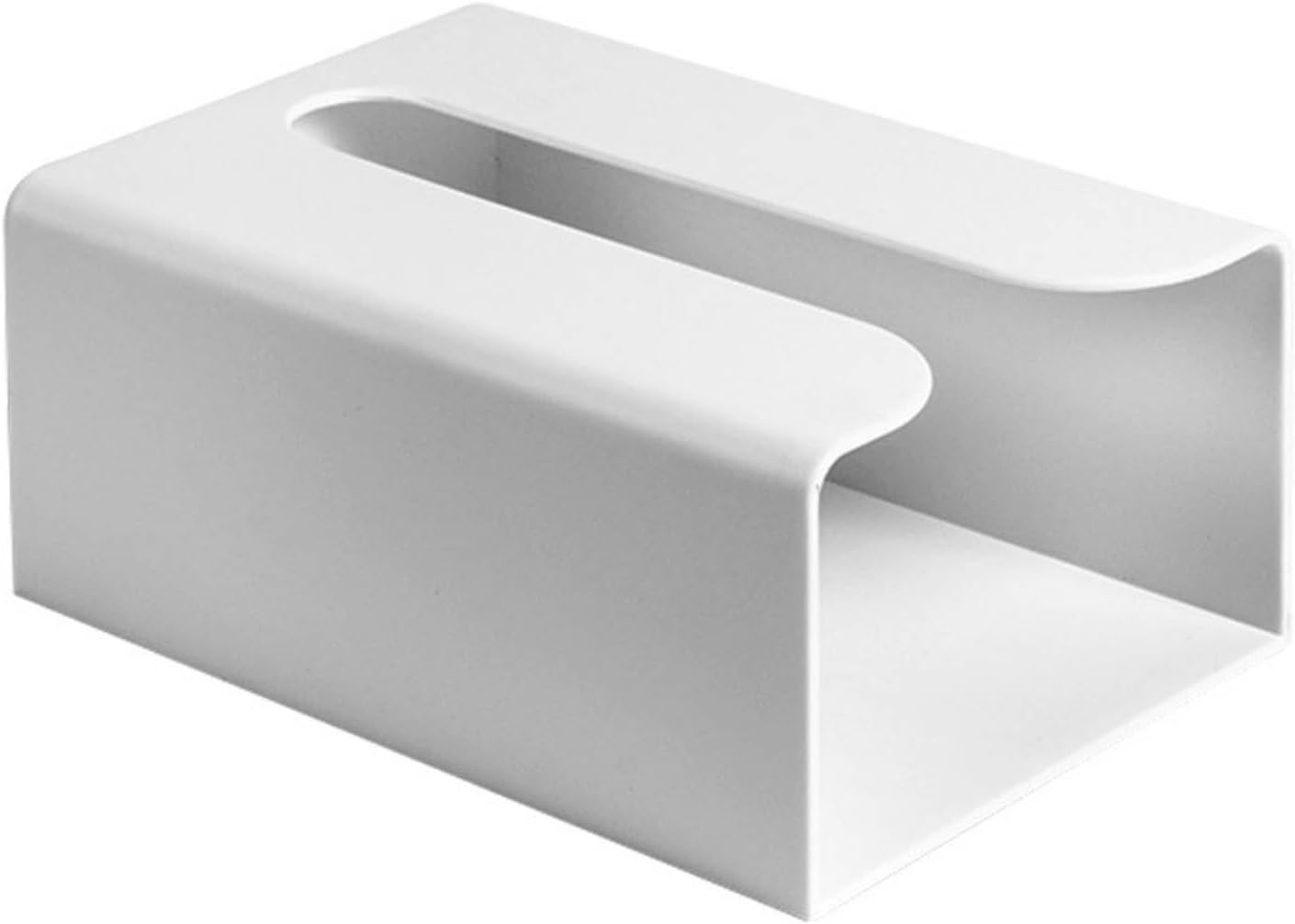 Wall Mounted Tissue Box Holder, Self Adhesive No Drill Napkin Dispenser Minimalist ABS Plastic Tissue Box for Bathroom Kitchen Counter Under Cabinet Storage for Paper Towels Wipes (Grey)