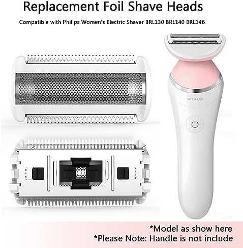 2 Pack BRL140 Replacement Shaver Foil Head Compatible with Philips Women's Electric Shaver BRL140 BRL130 Wet and Dry