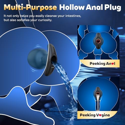 3PCS Butt Plug Vibrator - Sensory Exploration Anal Dilator kit, Anal Plug with 10 Vibrating Prostate Toy, Hollow Plug Tunnel Anal Speculum T Base Douche Enema Adult Sex Toys for Man Women & Couple