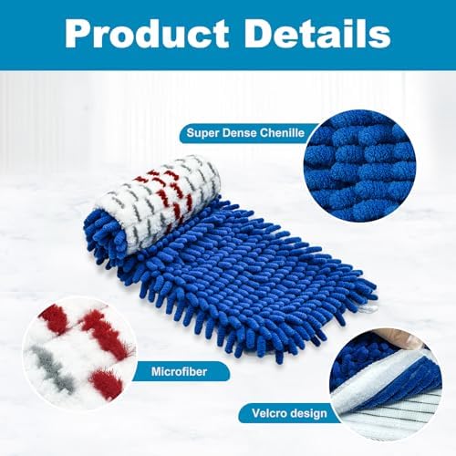 Mop Heads Replacements for O-Cedar Hardwood Floor 'N More 3-Action Mop, Mop Replace Head for O Cedar Hardwood Floor 'N More Microfiber Flip Mop, 2-Pack Dust Mop Heads Replacements for Ocedar