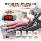 Full Body Massage Mat, Vibrating Mattress Pad, Bed Massager Mat, Massage Mats for Full Body with Detachable Pillow with Heat, Alleviates Muscle Pain, Improves Circulation and Stress Relief by SITFIT