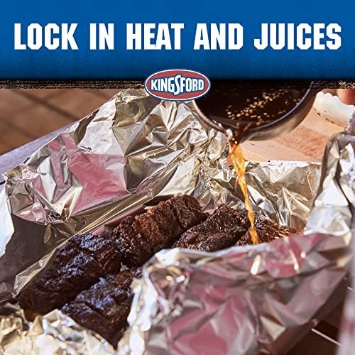 Kingsford Extra Wide Aluminum Foil Roll, Durable, Heavy Duty Grilling Foil for BBQ, Baking, Roasting, Food Storage, Grill Grate Coverage, and Larger Cuts, 18 Inch x 100 Sq Ft