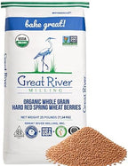 Great River Milling Organic Whole Grain Hard Red Spring Wheat Berries | Hard Red Whole Wheat | High Protein & Gluten | Non-GMO & Kosher | Perfect For Wheat Bread, Salad, Pilaf, Bagels & More | 25 Lb