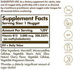 Solgar Methylcobalamin (Vitamin B12) 5000 mcg, 60 Nuggets - Cherry Flavor - Supports Energy Metabolism - Body-Ready, Active Form - Non-GMO, Vegan, Gluten Free - 60 Servings