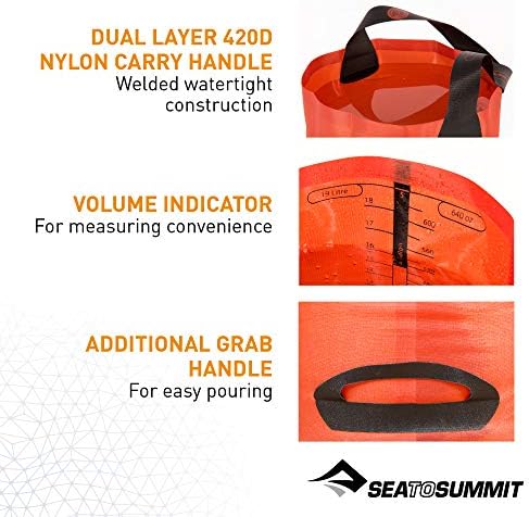 Sea to Summit Folding Bucket, Collapsible Camp Kitchen Bucket