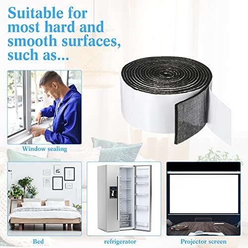 Zonon 4 Rolls 120 Inch Felt Strip with Adhesive Backing Felt Tapes Furniture Strip Rolls Self Stick Heavy Duty Polyester for Protecting Furniture and DIY Adhesive(Black,2 Inch)