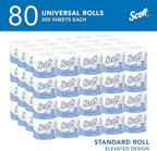 Scott Professional Standard Roll Toilet Paper, Bulk (04460), 2-Ply, Elevated Design, White, Individually Wrapped (80 Rolls of 550 Sheets, 44,000 Sheet Total)