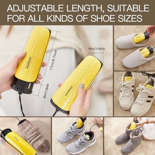 Portable Footwear Shoe Dryers Machine with Auto Temperature Control for Rainy Seasons Winter Travel, Extendable Boot Warmer Fireproof Drying for Shoes, Gloves, Socks