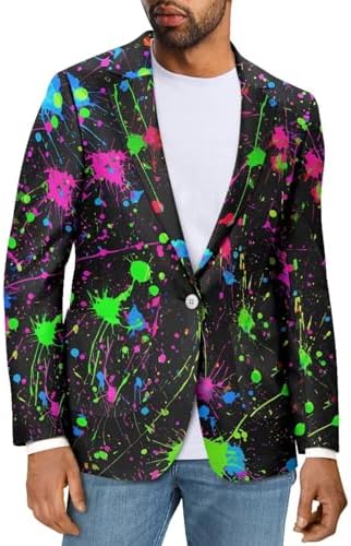 Men's Suit Jacket Fashion One Button Slim Fit Sport Coat Casual Knit Blazer Lightweight Mens Blazer Jacket XS-5XL