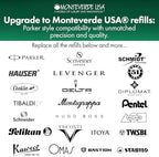 Monteverde USA Capless Ceramic Gel Refills to Fit Parker Ballpoint Pens, Broad Point, Black Ink, 2-Pack – Reliable and Smooth Writing Solution