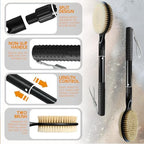 Gobiteli Back Scrubber with Soft and Stiff Bristles, 17''-25'' Long Handle Dual-Sided Shower Brush for Body for Deep Cleaning