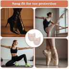 Ballet Toe Pads - Soft Foot Care Toe Pad for Ballet Dance, 3.34 x 3.15 Inch Knitted Fabric Toes Cap Cover, Women Girls Dance Toes Pads for Pointe Shoes, Forefoot Wrap Cover Protector Cushion